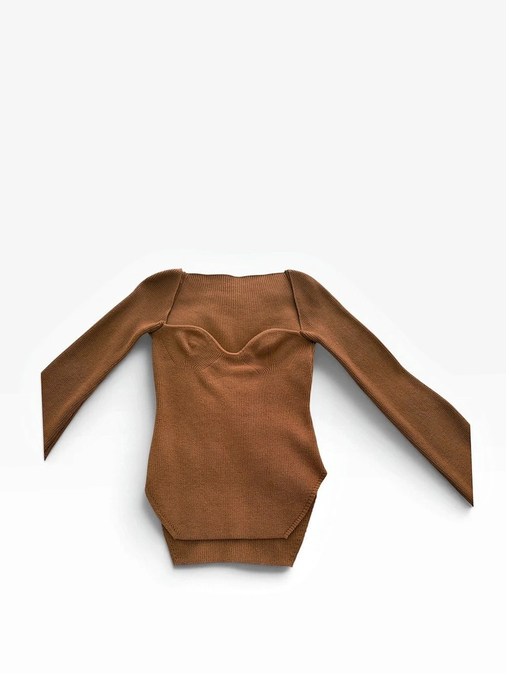 Brown Long Sleeve Bodysuit Like New